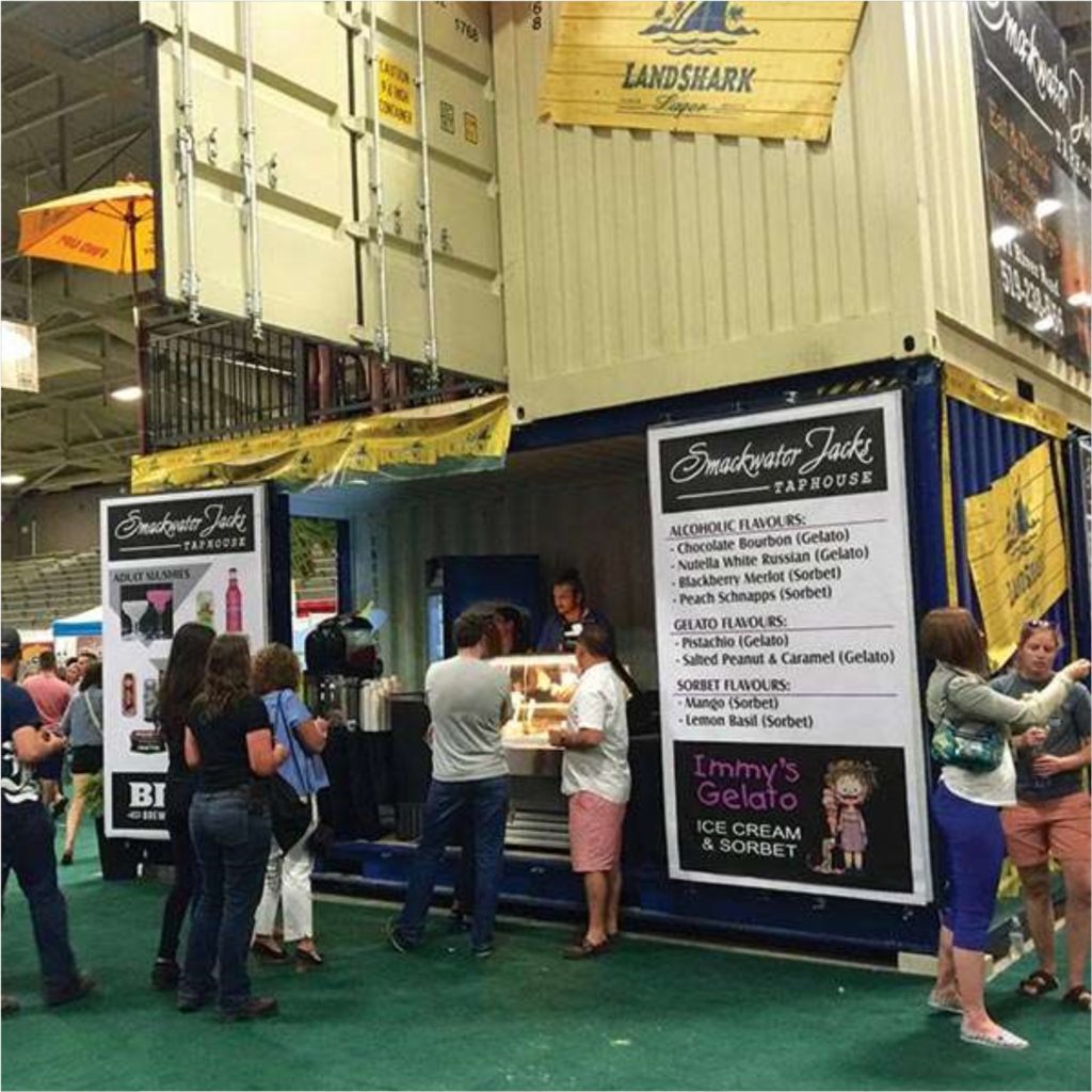 shipping container commercial use at tradeshow