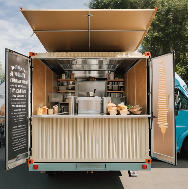shipping container into food truck